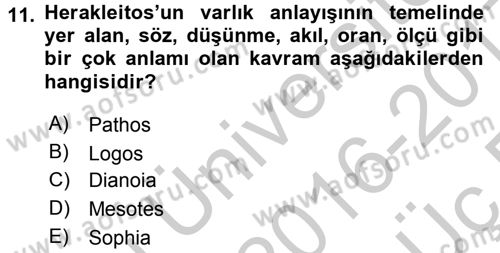 Etik Dersi 2016 - 2017 Yılı 3 Ders Sınav Soruları 11. Soru