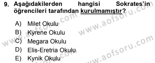 Etik Dersi 2016 - 2017 Yılı 3 Ders Sınav Soruları 9. Soru