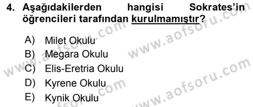Etik Dersi 2018 - 2019 Yılı 3 Ders Sınav Soruları 4. Soru