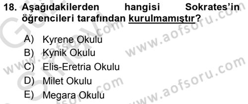 Etik Dersi 2019 - 2020 Yılı (Vize) Ara Sınav Soruları 18. Soru