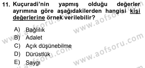 Etik Dersi 2019 - 2020 Yılı (Final) Dönem Sonu Sınav Soruları 11. Soru