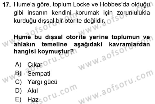 Etik Dersi 2020 - 2021 Yılı Yaz Okulu Sınav Soruları 17. Soru