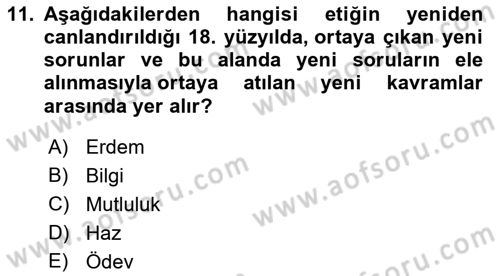 Etik Dersi 2021 - 2022 Yılı Yaz Okulu Sınav Soruları 11. Soru