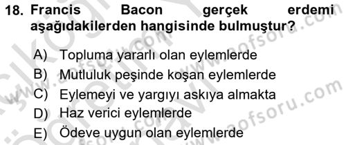 Etik Dersi 2021 - 2022 Yılı Yaz Okulu Sınav Soruları 18. Soru