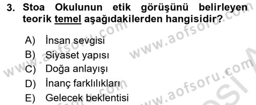 Etik Dersi 2021 - 2022 Yılı Yaz Okulu Sınav Soruları 3. Soru