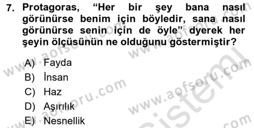 Etik Dersi 2021 - 2022 Yılı Yaz Okulu Sınav Soruları 7. Soru