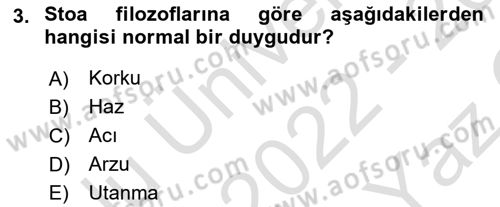 Etik Dersi 2022 - 2023 Yılı Yaz Okulu Sınav Soruları 3. Soru