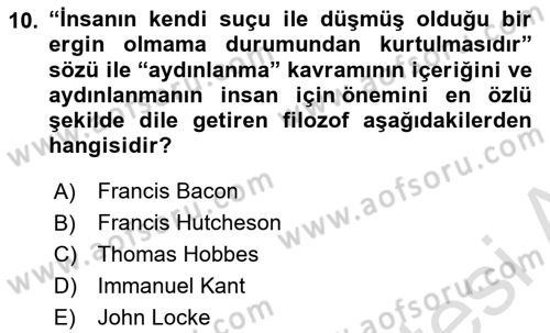 Etik Dersi 2023 - 2024 Yılı (Final) Dönem Sonu Sınav Soruları 10. Soru