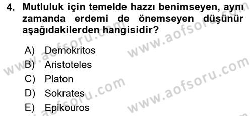 Etik Dersi 2023 - 2024 Yılı (Final) Dönem Sonu Sınav Soruları 4. Soru