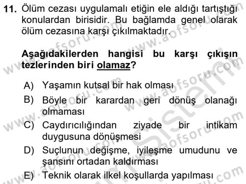 Etik Dersi 2024 - 2025 Yılı (Final) Dönem Sonu Sınav Soruları 11. Soru