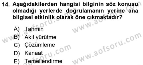 Etik Dersi 2024 - 2025 Yılı (Final) Dönem Sonu Sınav Soruları 14. Soru