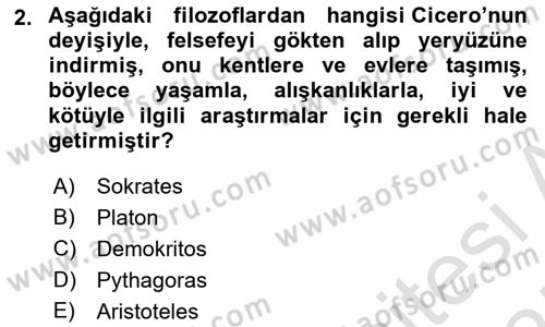 Etik Dersi 2024 - 2025 Yılı (Final) Dönem Sonu Sınav Soruları 2. Soru