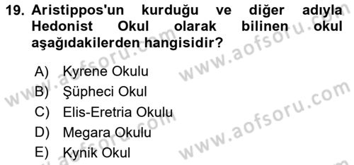 Etik Dersi 2025 - 2026 Yılı (Vize) Ara Sınav Soruları 19. Soru