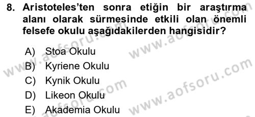 Etik Dersi 2025 - 2026 Yılı (Vize) Ara Sınav Soruları 8. Soru