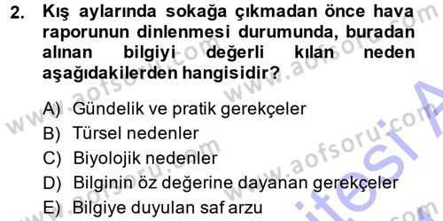 Epistemoloji Dersi 2013 - 2014 Yılı (Vize) Ara Sınav Soruları 2. Soru