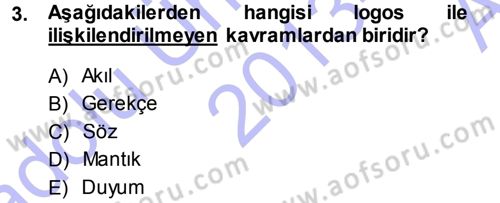 Epistemoloji Dersi Ara Sınavı Deneme Sınav Soruları 3. Soru