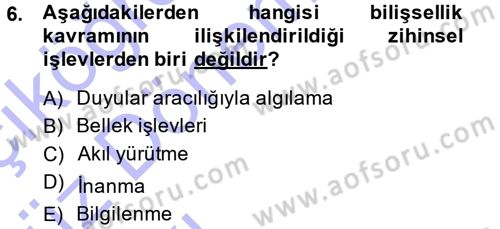 Epistemoloji Dersi 2013 - 2014 Yılı (Vize) Ara Sınav Soruları 6. Soru
