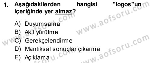 Epistemoloji Dersi 2013 - 2014 Yılı (Final) Dönem Sonu Sınav Soruları 1. Soru