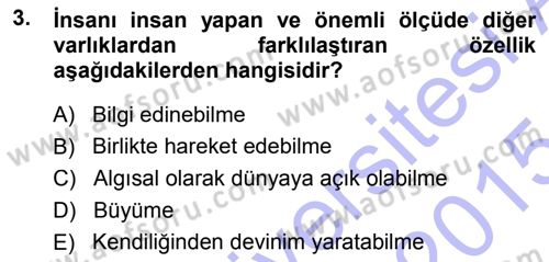 Epistemoloji Dersi 2014 - 2015 Yılı (Vize) Ara Sınav Soruları 3. Soru