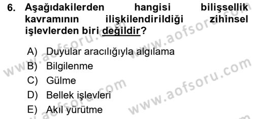 Epistemoloji Dersi Ara Sınavı Deneme Sınav Soruları 6. Soru