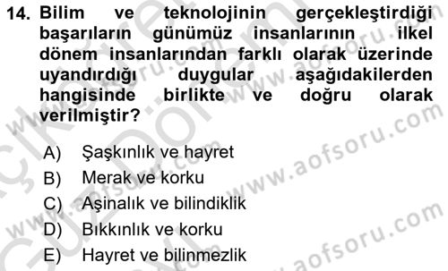 Epistemoloji Dersi 2017 - 2018 Yılı (Vize) Ara Sınav Soruları 14. Soru