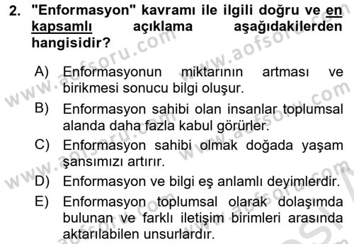 Epistemoloji Dersi 2017 - 2018 Yılı (Vize) Ara Sınav Soruları 2. Soru