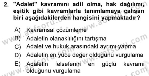 Epistemoloji Dersi Ara Sınavı Deneme Sınav Soruları 2. Soru