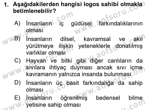 Epistemoloji Dersi 2018 - 2019 Yılı Yaz Okulu Sınav Soruları 1. Soru