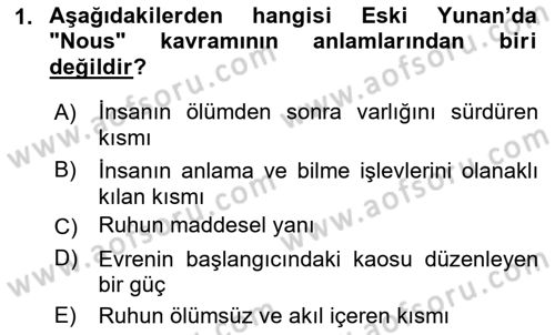 Epistemoloji Dersi 2021 - 2022 Yılı (Final) Dönem Sonu Sınav Soruları 1. Soru