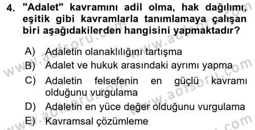 Epistemoloji Dersi 2022 - 2023 Yılı (Vize) Ara Sınav Soruları 4. Soru
