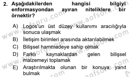Epistemoloji Dersi 2023 - 2024 Yılı (Vize) Ara Sınav Soruları 2. Soru