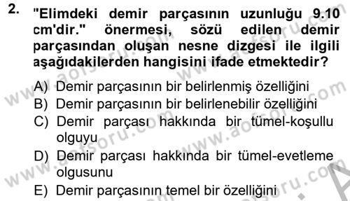 Bilim Felsefesi Dersi 2012 - 2013 Yılı (Vize) Ara Sınav Soruları 2. Soru
