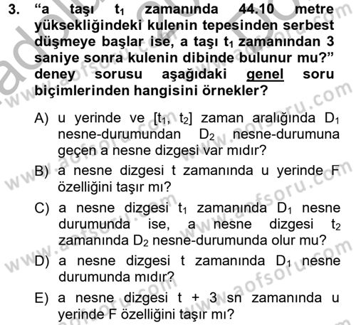 Bilim Felsefesi Dersi 2012 - 2013 Yılı (Final) Dönem Sonu Sınav Soruları 3. Soru