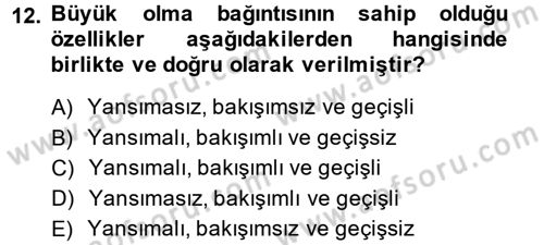 Bilim Felsefesi Dersi Ara Sınavı Deneme Sınav Soruları 12. Soru