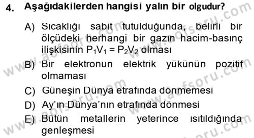 Bilim Felsefesi Dersi Ara Sınavı Deneme Sınav Soruları 4. Soru