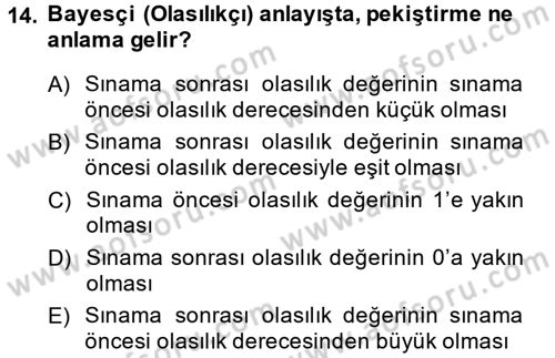 Bilim Felsefesi Dersi 2014 - 2015 Yılı (Final) Dönem Sonu Sınav Soruları 14. Soru