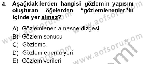 Bilim Felsefesi Dersi 2014 - 2015 Yılı (Final) Dönem Sonu Sınav Soruları 4. Soru