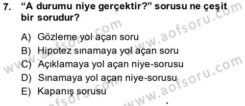 Bilim Felsefesi Dersi 2014 - 2015 Yılı (Final) Dönem Sonu Sınav Soruları 7. Soru