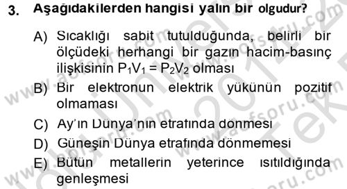 Bilim Felsefesi Dersi 2014 - 2015 Yılı Tek Ders Sınav Soruları 3. Soru