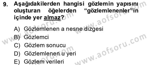 Bilim Felsefesi Dersi 2014 - 2015 Yılı Tek Ders Sınav Soruları 9. Soru