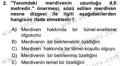 Bilim Felsefesi Dersi Ara Sınavı Deneme Sınav Soruları 2. Soru