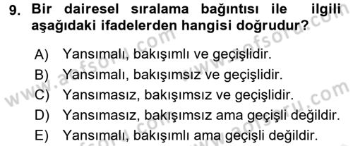 Bilim Felsefesi Dersi Ara Sınavı Deneme Sınav Soruları 9. Soru