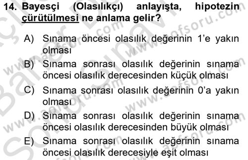 Bilim Felsefesi Dersi 2015 - 2016 Yılı (Final) Dönem Sonu Sınav Soruları 14. Soru