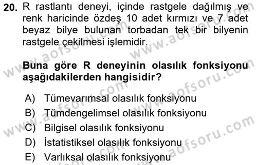 Bilim Felsefesi Dersi 2016 - 2017 Yılı (Vize) Ara Sınav Soruları 20. Soru