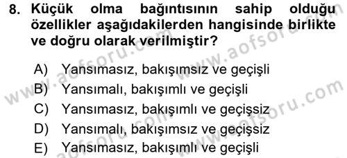 Bilim Felsefesi Dersi 2017 - 2018 Yılı 3 Ders Sınav Soruları 8. Soru