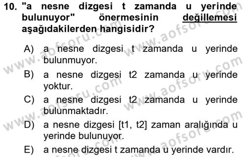 Bilim Felsefesi Dersi Ara Sınavı Deneme Sınav Soruları 10. Soru
