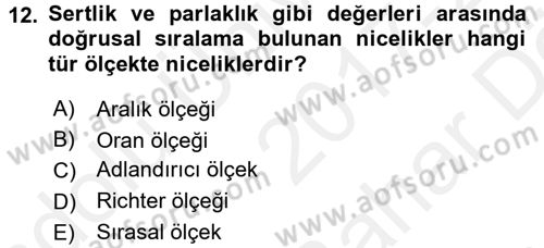 Bilim Felsefesi Dersi 2017 - 2018 Yılı (Vize) Ara Sınav Soruları 12. Soru