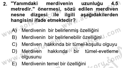 Bilim Felsefesi Dersi 2018 - 2019 Yılı 3 Ders Sınav Soruları 2. Soru