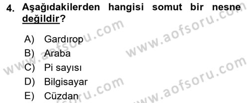 Bilim Felsefesi Dersi 2018 - 2019 Yılı 3 Ders Sınav Soruları 4. Soru