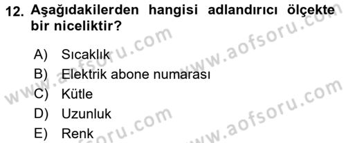 Bilim Felsefesi Dersi 2018 - 2019 Yılı (Vize) Ara Sınav Soruları 12. Soru